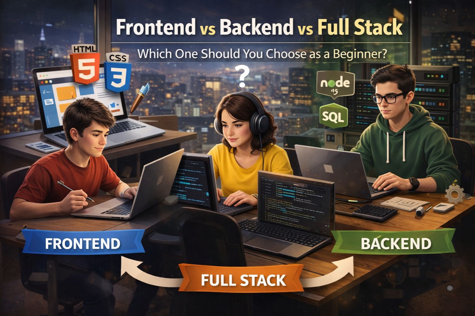 Frontend vs Backend vs Full Stack: Which One Should You Choose as a Beginner?